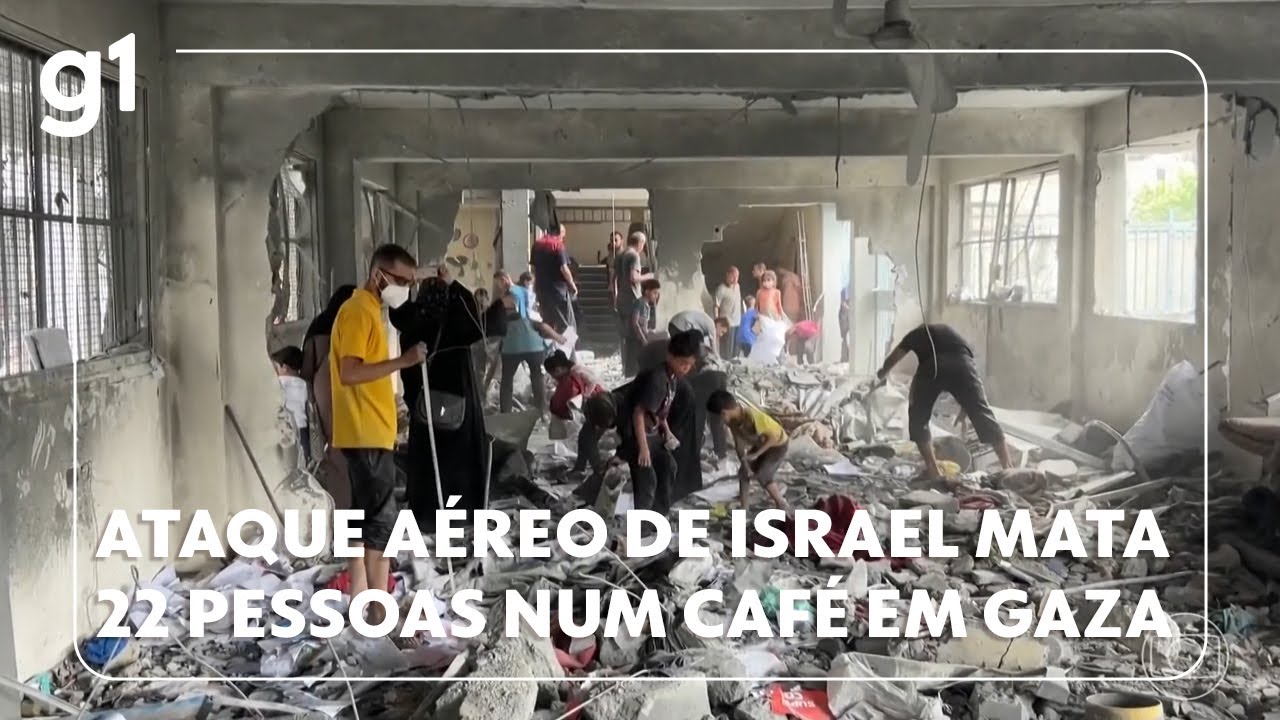 Ataque aéreo de Israel mata 22 pessoas em um café na Faixa de Gaza