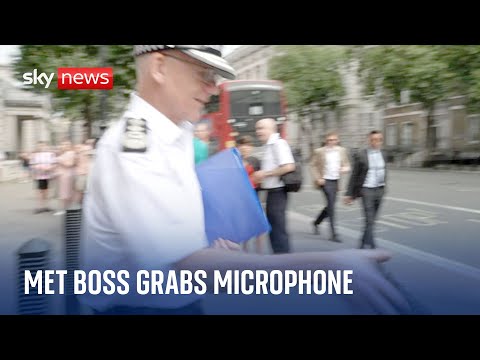 Met Police chief grabs Sky journalist's microphone after COBRA meeting