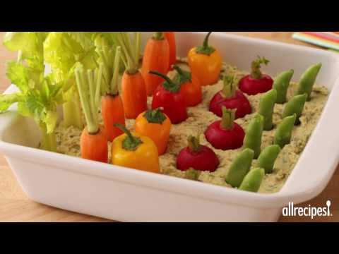 Snack Recipes - How to Make a Spring Herb Hummus Vegetable Garden