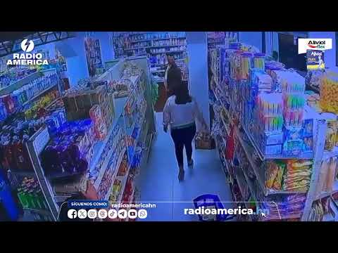 Difunden video de cómo les roban en tienda de Lempira, Honduras