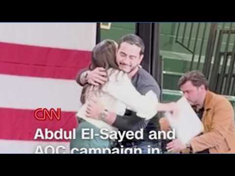 Abdul El-Sayed and AOC campaign in Michigan