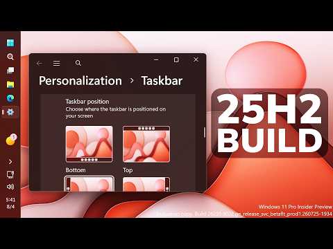 New Windows 11 25H2 Build 26220.9022 – New Taskbar is HERE, New Settings and Fixes (Beta)