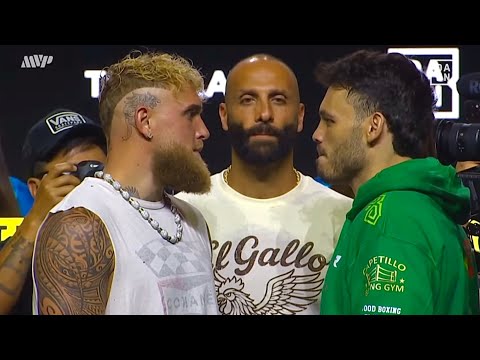 JAKE PAUL VS CHAVEZ JR HEATED FACE OFF! CHAVEZ JR STARTS THROWING COMBOS AT JAKE