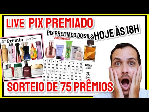 Vamos sortear 75 PRÊMIOS na LIVE PIX PREMIADO HOJE às 18h