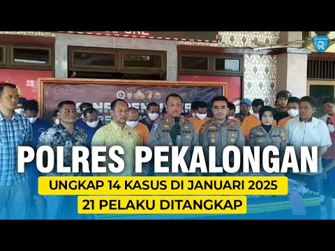 Polres Pekalongan Ungkap 14 Kasus di Januari 2025, 21 Pelaku Ditangkap