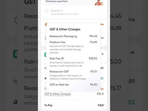 Rain Fee #swiggy
