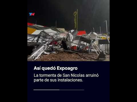 Así quedó Expoagro. La tormenta de San Nicolás arruinó parte de sus instalaciones
