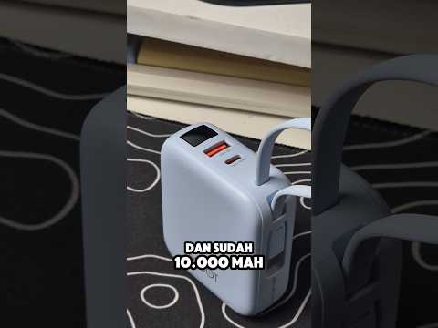 10.000mAh, kabel bawaan + wireless. Lebih sedikit barang di tas #ROBOT #PowerBank #Gadget