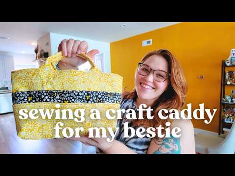 Sewing a craft caddy for my best friend 🧵 cozy craft vlog ☕️