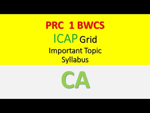 PRC 1 BWCS Important topic, Grid, Syllabus  || tips to Pass BWCS