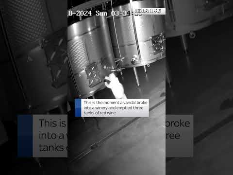 Intruder breaks into #Spanish winery and empties three tanks of red wine worth €2.5m. #skynews