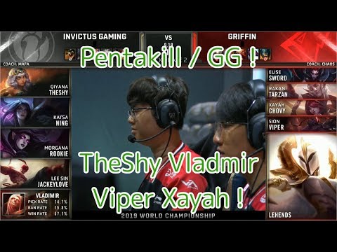 [Penta/GG!]iG(Rookie キヤナ) VS GRF(Viper ザヤ) 準々決勝 M1G3 - Worlds 2019 Quarterfinals