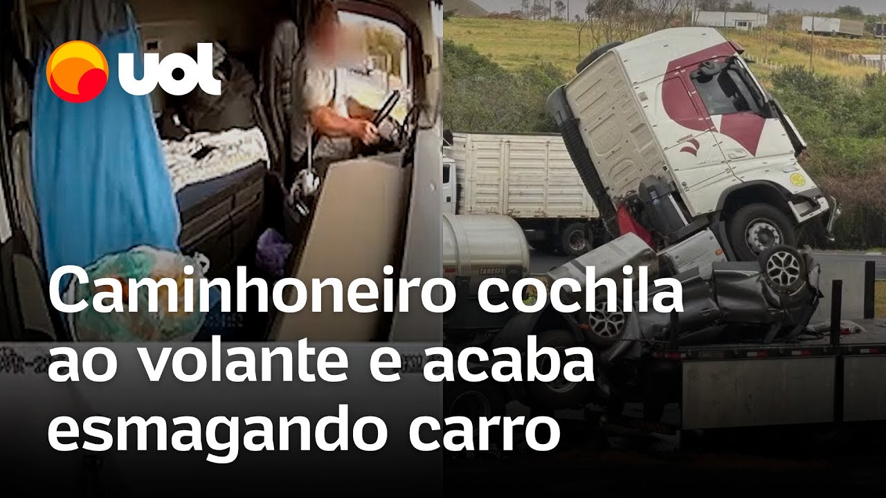 Motorista morre esmagado por carreta após caminhoneiro dormir ao volante em São Paulo; vídeo