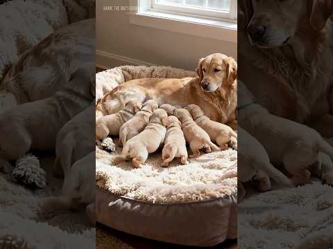 The super cute Golden Retriever family #puppy #cute #pets