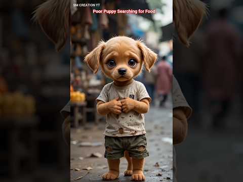 Poor Puppy Searching for Food 💔🐕🥣🥺 | #PoorPuppy #HungryPuppy #shorts #emotional