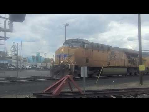 Union Pacific 5366 leads a manifest with CN 5614 in Roseville, CA