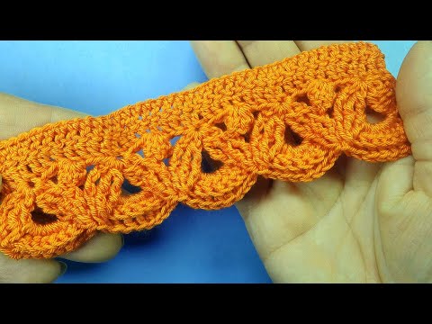 Удивительная рельефная кайма крючком — Лучшие узоры вязания Crochet border