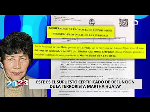 Este es el supuesto certificado de defunción de la terrorista Martha Huatay