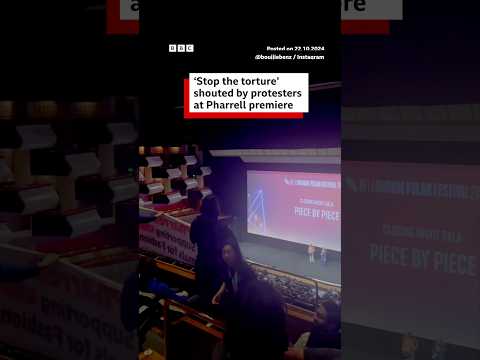 Animal rights protestors disrupt Pharrell Williams' London film premiere. #Pharrell #BBCNews