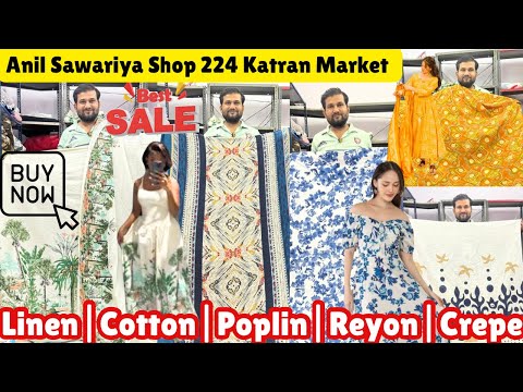 Katran Market के धाँसू Fabrics आ गए💃Shop 224 Linen|Cotton|Poplin|Reyon|Crepe@katranmarketmangolpuri