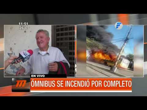 Bus se incendia frente al ex Ycua Bolaños