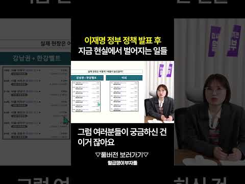 이재명 대통령 '부동산 총력전' 5월9일 이후 부동산은... #부동산시장분석 #시장조사 #월급쟁이부자들