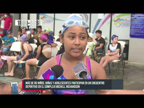 Niñez y adolescentes participan en competencia de natación en Managua - Nicaragua