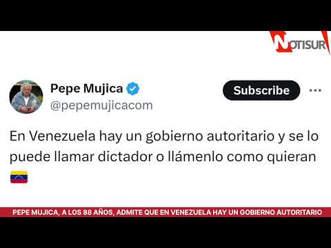 Pepe Mujica, a los 88 años, admite que en Venezuela hay un gobierno autoritario