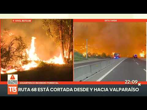 Incendio forestal en Valparaíso: ruta está cortada desde y hacia la costa
