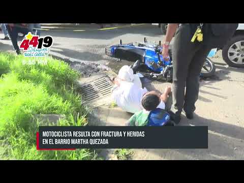¡Al hospital! Mototociclista con fracturas tras ser impactado en el Bo. Martha Quezada - Nicaragua