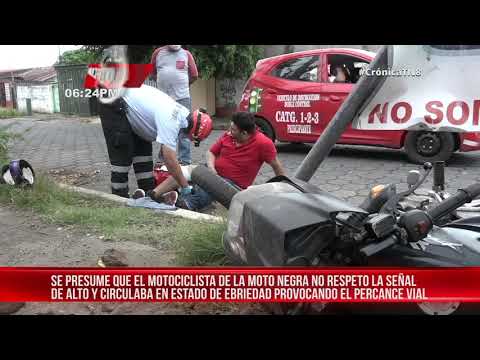 Motociclista ebrio impacta violentamente a otros motociclistas en barrio Ducualí – Nicaragua