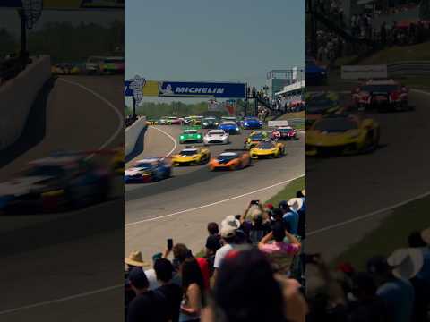 Our GT3 grid of GTD and GTD PRO class cars coming to the start of a fan packed Chevrolet Grand Prix