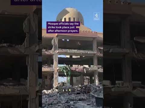 The moment an Israeli strike hits a mosque in a Gaza refugee camp