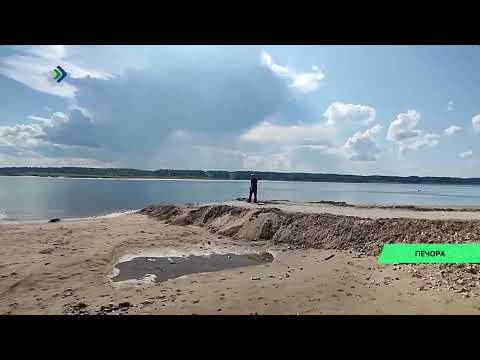 Паромная переправа через Печору закрыта из-за низкого уровня воды в реке