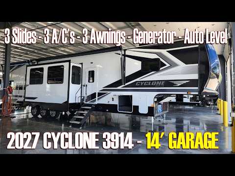 All New 2027 Cyclone 3914 Toy Hauler Fifth Wheel Camper at Couchs RV Nation - Allaboutrvs