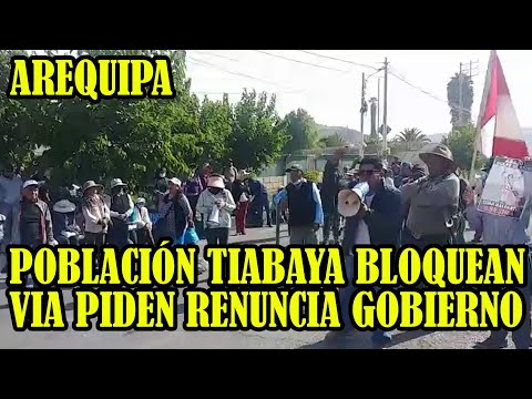 MANIFESTANTES DE TIABAYA PIDE RENUNCIA DINA BOLUARTE Y DE LA MESA DIRECTIVA DEL KONGRESO...