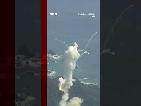 Japan 'Kairos' rocket explodes seconds after launch. #Shorts #SpaceOne #BBCNews