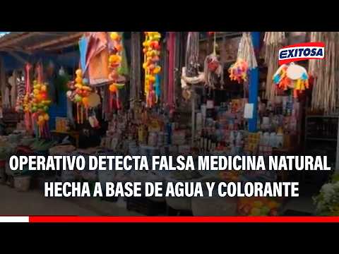 🔴🔵Presunta medicina natural vendida en mercado de Huancayo estaba hecha a base de agua y colorante