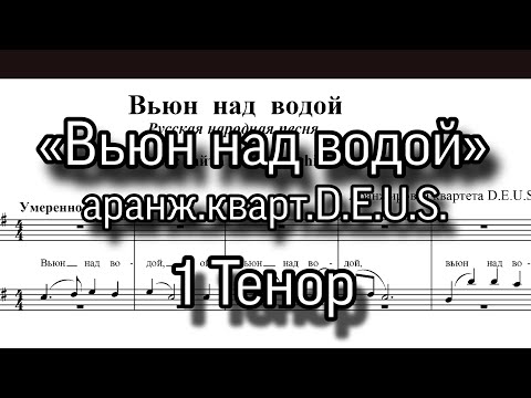 «Вьюн над водой». аранж.квартета D.E.U.S. мужской хор, 1 тенор, ноты.