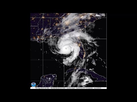 Satellite picture of Hurricane Idalia approaching Florida coast