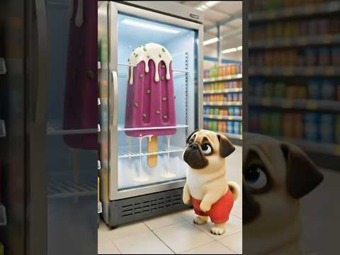 This pug buy a giant 😍 creamy popsicle 🍦🐶 and share it with everyone