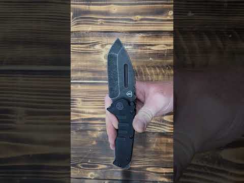 AUBEY Folding Pocket Knife Tanto Tumbled 440C Steel Blade, Frame Lock, Black G10 Handle, Heavy Duty