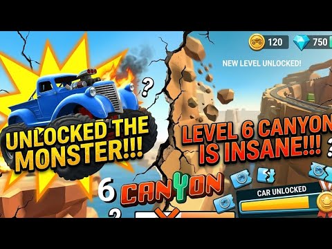 Hill Dash 2 - UNLOCKED Monster and Level 6 Canyon MAP