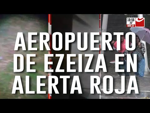 Aeropuerto de Ezeiza en alerta roja: ráfagas de 150 km/h