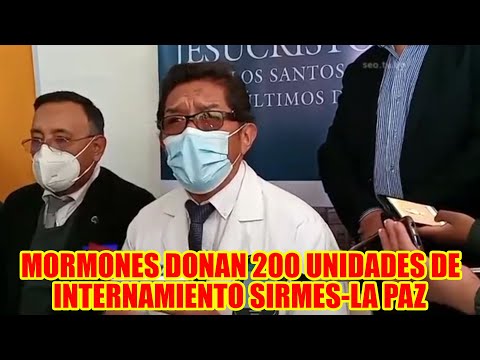 IGLESIA DE LOS MORMONES DONA MÁS DE 200 UNIDADES DE INTERNACIÓN AL REPRESENTATES DE SIRMES-LA PAZ