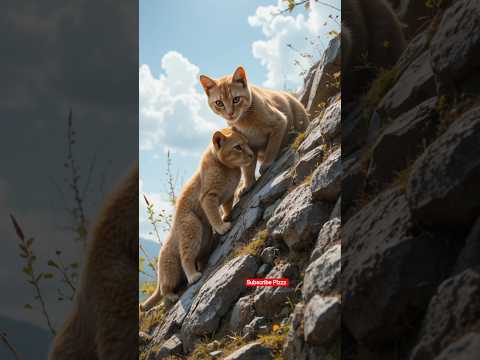 Beautiful Cat Helping Lion Baby❤️🥰 #cats #catvideos #catlovers #meow #catshorts #shorts #virals