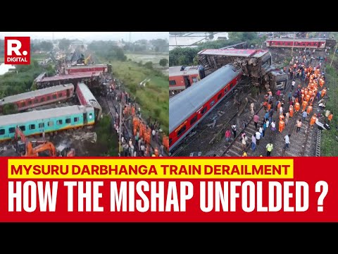 Mysuru-Darbhanga Express Derails After Collision | Tragic Accident Caught from Bird's Eye View