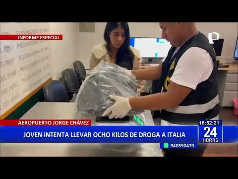 24 horas Capturan a joven con 8 kilos de droga que intentaba llevar hacia Italia