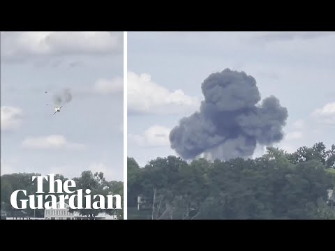 Soviet-era fighter jet crashes at Michigan airshow as crew members eject