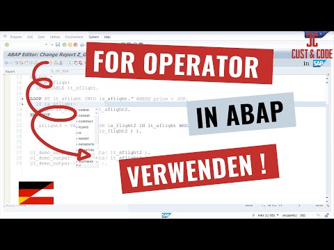 FOR Operator in SAP ABAP verwenden [7.40] [deutsch]